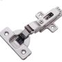 Polished Nickel Soft Close Half Overlay Frameless Hinge