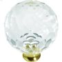 1-19\/50\" Crysacrylic Polished Brass Palace Cabinet Knob