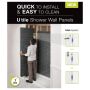 60" x 1-1/8" x 80-7/8" Panneau mural arrière doux gris Utile