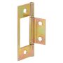 3" x 1" Brass Plated Steel Bi-Fold Door Non-Mortise Hinge
