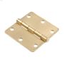 3-1/2" Satin Brass Full-Mortise Residential Door Butt Hinge