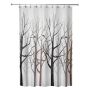 72" x 72" Forest Gray/Black Polyester Tree Shower Curtain