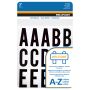 2" Black On White Vinyl Letters Kit