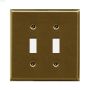 Antique Brass Metal Double Toggle Wallplate