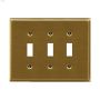 Metal Triple Toggle Wallplate