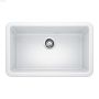 30" x 19" x 10" White Ikon 30 Apron Front Undermount Sink