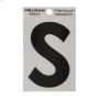 S - 3\" Black On Silver Mylar Reflective Letter