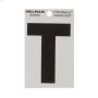 T - 3\" Black On Silver Mylar Reflective Letter