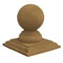 4" Balltop Provincial Pressure Treated Post Cap W/Base
