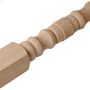 40\" x 1-1\/4\" x 1-1\/4\" Solid Oak Square Top Turned Baluster