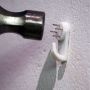 1" Plastic White Nail-In Hardwall Hook-3/Pack