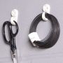 1" Plastic White Nail-In Hardwall Hook-3/Pack