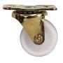 1-1\/4\" White Light Duty Rectangular Swivel Plate Caster