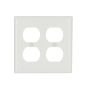 White Nylon (2) Duplex Receptacle Wall Plate