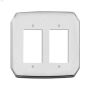 White Plastic Double Rocker Wall Plate