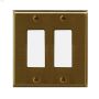 Antique Brass Metal Double Rocker Wall Plate