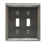 Pewter Metal (2) Double Toggle Wall Plate