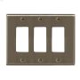 Satin Nickel Metal Triple Rocker Wall Plate