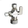 5\/8\" x 3\/8\" x 1\/4\" Copper Compression Dual Outlet Valve