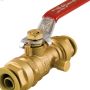 1\/2\" Push-Fit Forged Brass Full Port Ball Valve With Drain