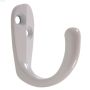 White Single Clothes Hook-2\/Pack