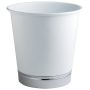 Powder Coated White/Chrome Garbage Can