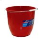 12 L Metal Handle Plastic Red Round Bucket