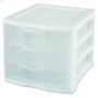 13-1\/2\" x 11\" x 9-5\/8\" White Frame Plastic 3 Drawer Unit