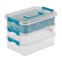 Clear Plastic Stack & Carry Three Layer Handle Storage Box