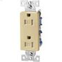 Ivory Duplex Receptacle 15A 2P\/3W-10\/Pack