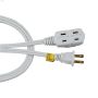 Rallonge électrique intérieur blanche 3 prises 16 AWG 2C 2m