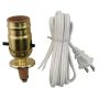 8' Cord Brass\/White Electric Lamp Wiring Kit