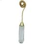 12\" Crystal Clear Acrylic Brass Chain Cylinder Pull Chain