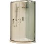 36" x 36" x 75" Chrome Clear Curved Sliding Shower Door