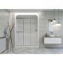 41-7/8 - 42-7/8" Silver Clear Tri Panel Sliding Shower Door