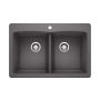 Silgranit Diamond 210 33" x 22" Cinder Kitchen Sink