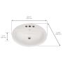 Colony 20-1/2" x 17-5/8" White Drop-In Sink