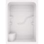 60" x 33-1/4" x 88" Blanc monobloc droit siège cabine douche
