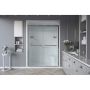 60" x 33-1/4" x 88" Blanc 1 pièce gauche siège cabine douche
