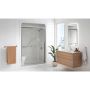 Cabine douche, siège côté gauche 3 pc 60" x 34-1/4" x 84-1/2