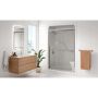 Cabine douche, siège côté gauche 3 pc 60" x 34-1/4" x 84-1/2