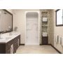 38\" x 33-1\/4\" x 88\" White 1-Piece Left Shower Stall