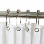 Crochet de rideau de douche rouleaux chrome, 12/pqt