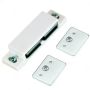3\" x 3\/4\" x 1\/2\" Plastic White Double Magnetic Latch