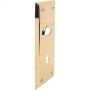 7\" x 2-7\/32\" x 5\/16\" Brass Plated Door Escutcheon Plate