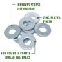 5/8" Zinc Plated Steel Flat Washer-25/Pack