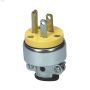 Yellow Armoured Plug 15A 125V 2P\/3W