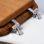 Siège de toilette rond, chaise bois moulé, placage chêne nat