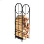 48\" x 14\" x 14\" Black Vertical Log Bin With Pullout Tray