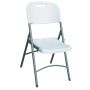 42-3/8" White/Grey Metal/Resin Folding Chair